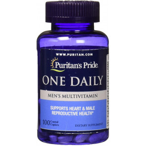 Витамины для мужчин Puritans Pride One Daily Mens Multivitamin Caplets, 100 капсул